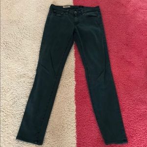 AG teal cigarette leg jeans